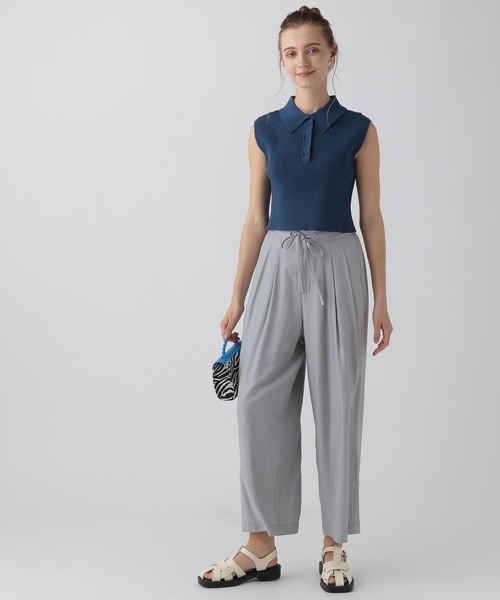 saloon（サルーン）の「SALOON(サルーン)/シャンブレータックワイドパンツ（その他パンツ・レディース・ライトグレー/インディゴブルー/ライトグリーン/アイボリー・FREE）」の10枚目の写真