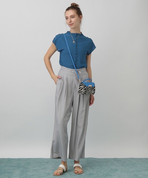 saloon（サルーン）の「SALOON(サルーン)/シャンブレータックワイドパンツ（その他パンツ・レディース・ライトグレー/インディゴブルー/ライトグリーン/アイボリー・FREE）」の22枚目の写真