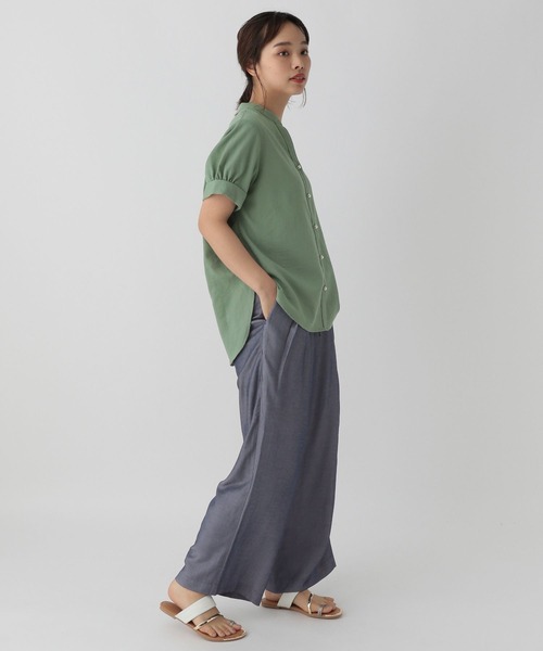 saloon（サルーン）の「SALOON(サルーン)/シャンブレータックワイドパンツ（その他パンツ・レディース・ライトグレー/インディゴブルー/ライトグリーン/アイボリー・FREE）」の14枚目の写真