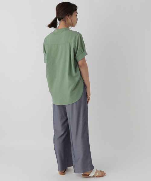 saloon（サルーン）の「SALOON(サルーン)/シャンブレータックワイドパンツ（その他パンツ・レディース・ライトグレー/インディゴブルー/ライトグリーン/アイボリー・FREE）」の18枚目の写真