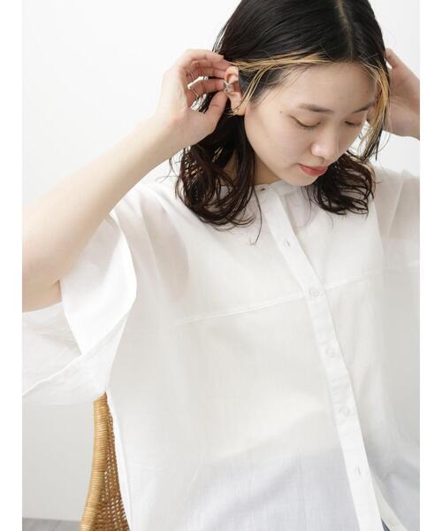 Samansa Mos2 blue（サマンサモスモスブルー）の「袖フレアブラウス（シャツ/ブラウス・レディース・オレンジ/オフホワイト/チャコールグレー・F）」の7枚目の写真