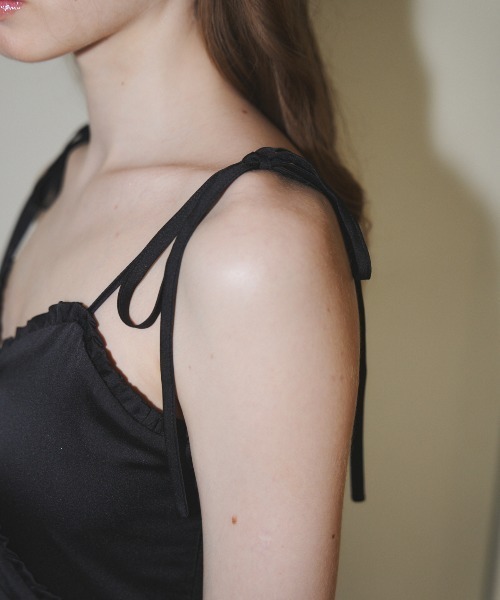 MIRO AMURETTE(ミロアミュレット)の「long tulle cami onepiece/ロングチュールキャミワンピース(ワンピース・レディース・ピンク/ブラック・MEDIUM/SMALL)」の12枚目の写真