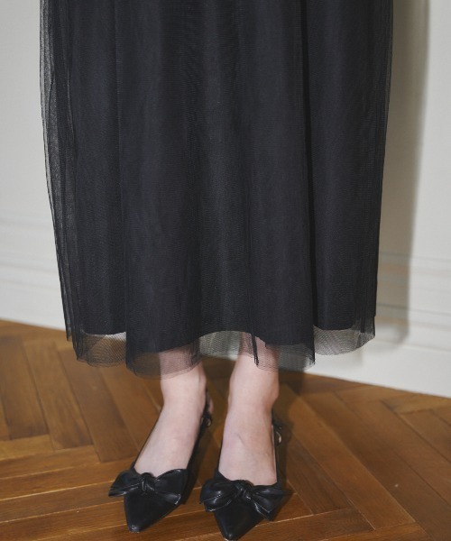 MIRO AMURETTE(ミロアミュレット)の「long tulle cami onepiece/ロングチュールキャミワンピース(ワンピース・レディース・ピンク/ブラック・MEDIUM/SMALL)」の19枚目の写真