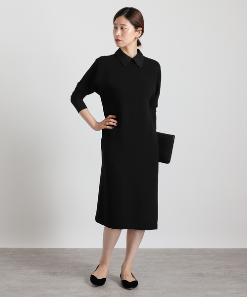 VERMEIL par iena(ヴェルメイユパーイエナ)の「【Room no.8 BLACK/ルームエイトブラック】B/DOT LACE DOLMAN DRESS(ワンピース・レディース・ブラック・SMALL/X-SMALL)」の4枚目の写真