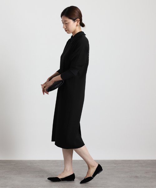 VERMEIL par iena(ヴェルメイユパーイエナ)の「【Room no.8 BLACK/ルームエイトブラック】B/DOT LACE DOLMAN DRESS(ワンピース・レディース・ブラック・SMALL/X-SMALL)」の5枚目の写真