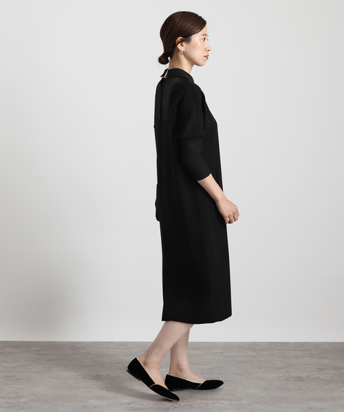 VERMEIL par iena(ヴェルメイユパーイエナ)の「【Room no.8 BLACK/ルームエイトブラック】B/DOT LACE DOLMAN DRESS(ワンピース・レディース・ブラック・SMALL/X-SMALL)」の7枚目の写真