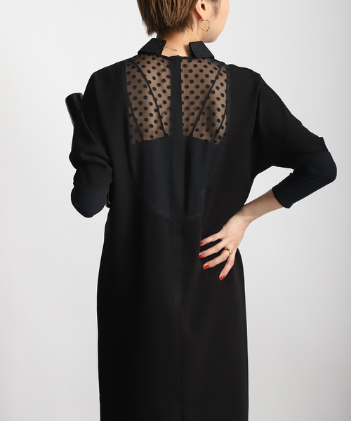 VERMEIL par iena(ヴェルメイユパーイエナ)の「【Room no.8 BLACK/ルームエイトブラック】B/DOT LACE DOLMAN DRESS(ワンピース・レディース・ブラック・SMALL/X-SMALL)」の16枚目の写真
