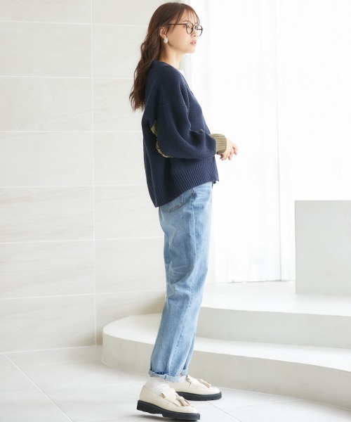 miclat(ミクラ)の「大きいサイズ MAー1コンビニットブルゾン miclat(MA-1・レディース・ブラック/ネイビー系・L/LL/3L/4L/5L)」の12枚目の写真