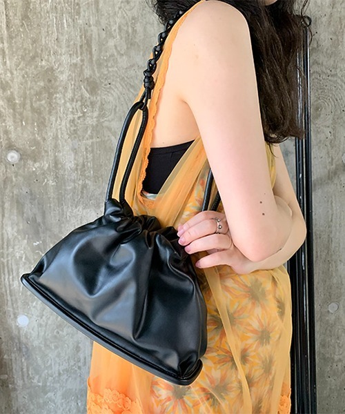 Casselini(キャセリーニ)の「CASSELINI/キャセリーニ プランプドロストバッグ ミニバッグ(ショルダーバッグ・レディース・ブルー/アイボリー/ブラック/オレンジ・FREE)」の2枚目の写真