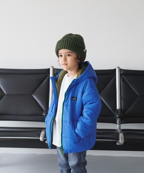 BAYFLOW（ベイフロー）の「エアサーマルフードジャケット（KIDS）（ダウンジャケット/コート・キッズ・モカ/パープル/ブラック/ブルー・110cm/120cm/130cm/140cm）」の15枚目の写真