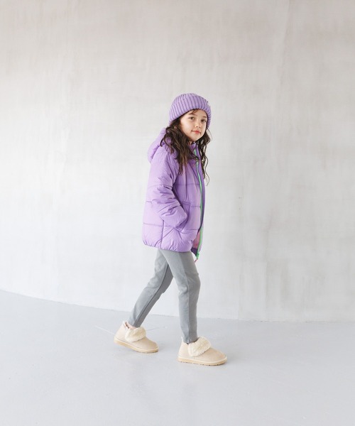 BAYFLOW（ベイフロー）の「エアサーマルフードジャケット（KIDS）（ダウンジャケット/コート・キッズ・モカ/パープル/ブラック/ブルー・110cm/120cm/130cm/140cm）」の19枚目の写真