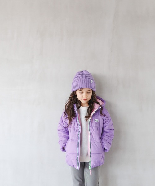 BAYFLOW（ベイフロー）の「エアサーマルフードジャケット（KIDS）（ダウンジャケット/コート・キッズ・モカ/パープル/ブラック/ブルー・110cm/120cm/130cm/140cm）」の21枚目の写真