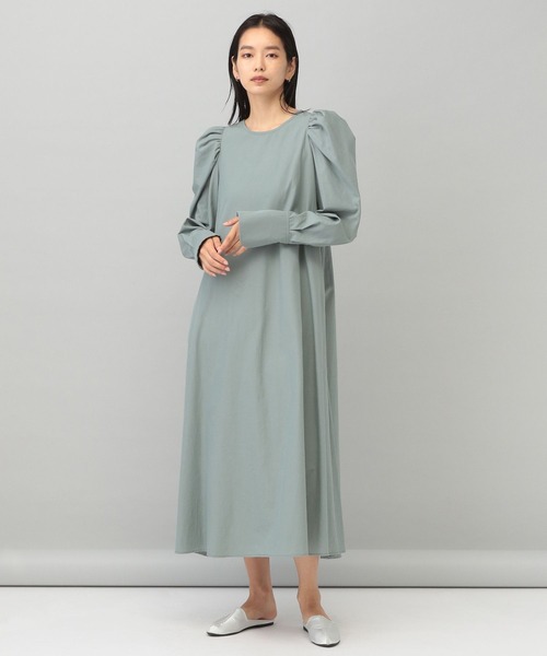 グリーン ボリュームスリーブドレス e/rm（イーアールエム）の「【e/rm】ボリュームスリーブドレス