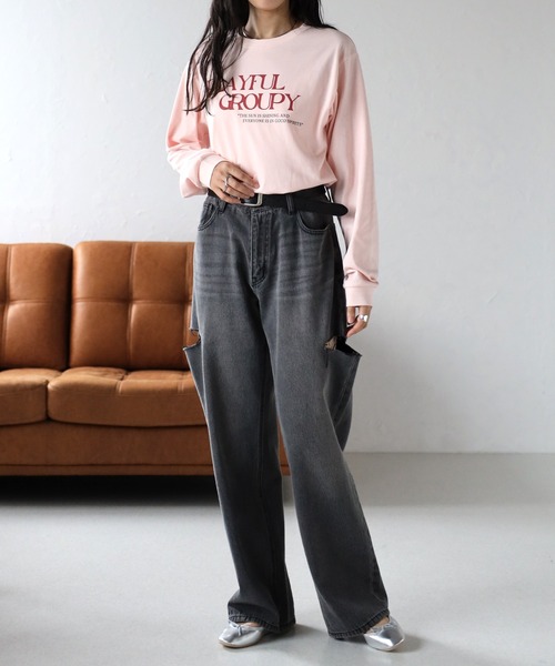 COMMRE（コムル）の「アソートロゴロンT（Tシャツ/カットソー・レディース・オレンジ/グリーン/ピンク/チャコールグレー・FREE）」の6枚目の写真
