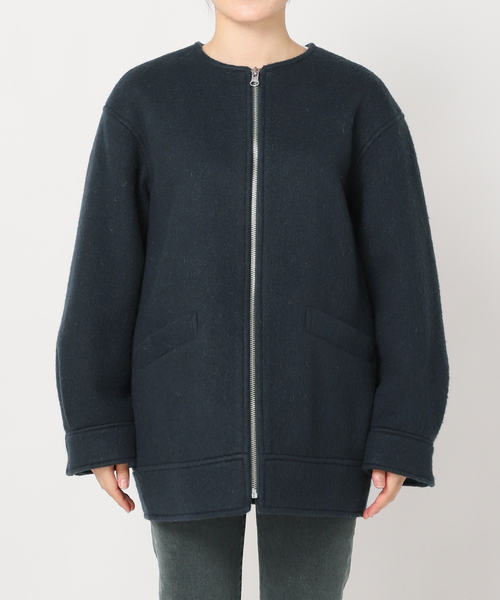 シャギースライバージップコクーンコート