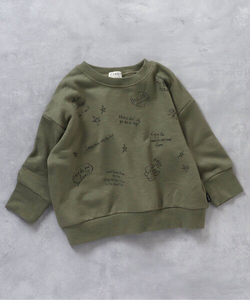 F.O.KIDS（エフオーキッズ）の「カラバリグラフィックトレーナー（スウェット・キッズ・レッド/カーキ/ベージュ/オレンジ/アイボリー/パープル/イエロー/ブラック/グレー/ブルー・120/150/90/100/130/140/95/80/110）」の6枚目の写真