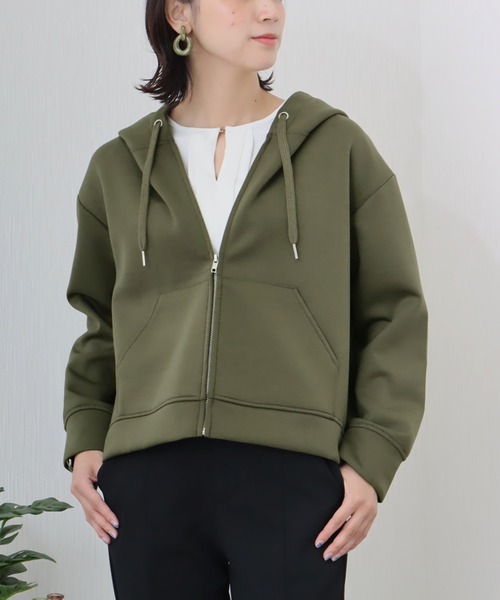 libelle more(リベル モア)の「ダンボールポンチ バックフレア ジップパーカー(その他アウター・レディース・カーキ/ネイビー/チャコールグレー・L/M)」の1枚目の写真