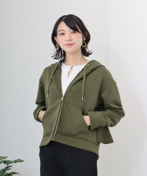 libelle more(リベル モア)の「ダンボールポンチ バックフレア ジップパーカー(その他アウター・レディース・カーキ/ネイビー/チャコールグレー・L/M)」の8枚目の写真
