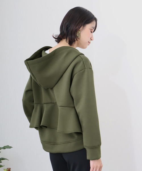libelle more(リベル モア)の「ダンボールポンチ バックフレア ジップパーカー(その他アウター・レディース・カーキ/ネイビー/チャコールグレー・L/M)」の10枚目の写真