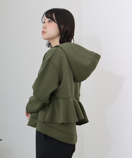 libelle more(リベル モア)の「ダンボールポンチ バックフレア ジップパーカー(その他アウター・レディース・カーキ/ネイビー/チャコールグレー・L/M)」の9枚目の写真