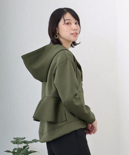 libelle more(リベル モア)の「ダンボールポンチ バックフレア ジップパーカー(その他アウター・レディース・カーキ/ネイビー/チャコールグレー・L/M)」の11枚目の写真