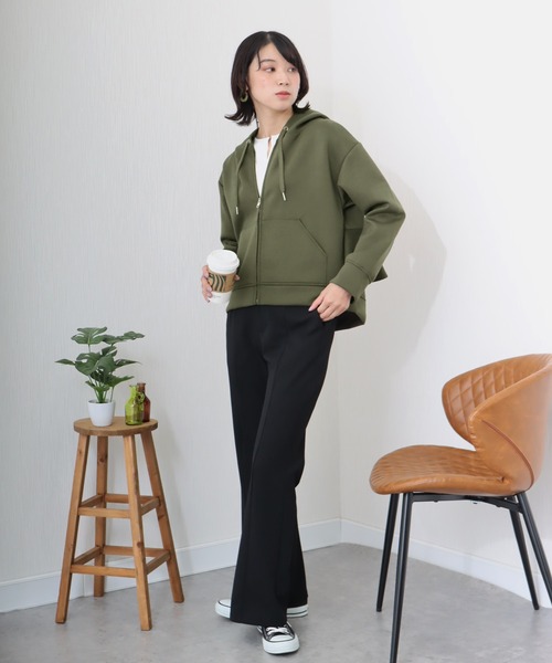 libelle more(リベル モア)の「ダンボールポンチ バックフレア ジップパーカー(その他アウター・レディース・カーキ/ネイビー/チャコールグレー・L/M)」の5枚目の写真