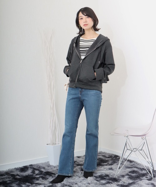 libelle more(リベル モア)の「ダンボールポンチ バックフレア ジップパーカー(その他アウター・レディース・カーキ/ネイビー/チャコールグレー・L/M)」の22枚目の写真
