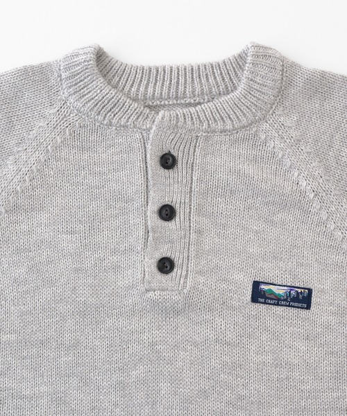 リグリーム regleam ヘンリーネックニット　ホワイト　Sサイズ 新品 スリットスリーブニット | SLIT SLEEVE KNITの通販｜regleam