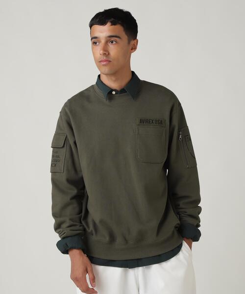 AVIREX(アヴィレックス)の「FATIGUE CREWNECK SWEAT / ファティーグ クルーネック スウェット / AVIREX / アヴィレックス(スウェット・メンズ・ブラック/その他17/オリーブ系/ネイビー・M/2XL/L/XL)」の3枚目の写真