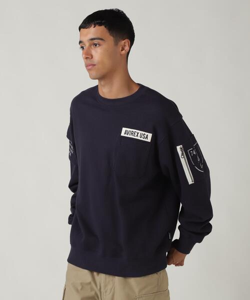 AVIREX(アヴィレックス)の「FATIGUE CREWNECK SWEAT / ファティーグ クルーネック スウェット / AVIREX / アヴィレックス(スウェット・メンズ・ブラック/その他17/オリーブ系/ネイビー・M/2XL/L/XL)」の4枚目の写真