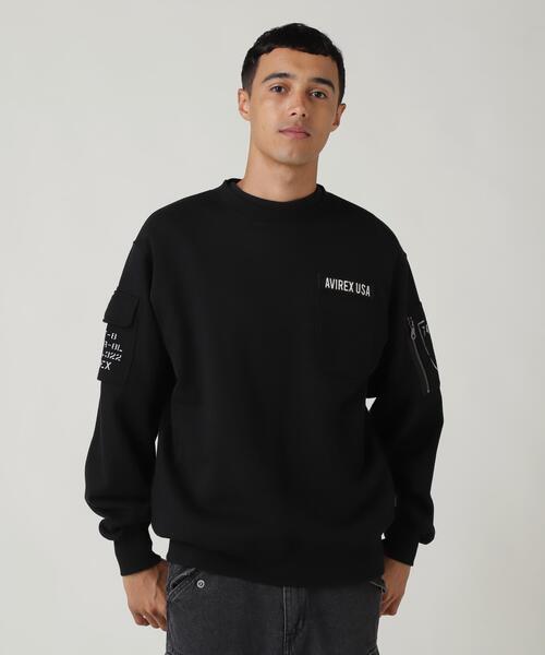 AVIREX(アヴィレックス)の「FATIGUE CREWNECK SWEAT / ファティーグ クルーネック スウェット / AVIREX / アヴィレックス(スウェット・メンズ・ブラック/その他17/オリーブ系/ネイビー・M/2XL/L/XL)」の2枚目の写真