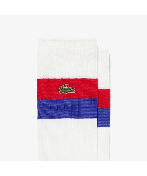 LACOSTE(ラコステ)の「バイカラーボーダークルーソックス(ソックス/靴下・メンズ・ホワイト/ネイビー・27.0cm)」の4枚目の写真