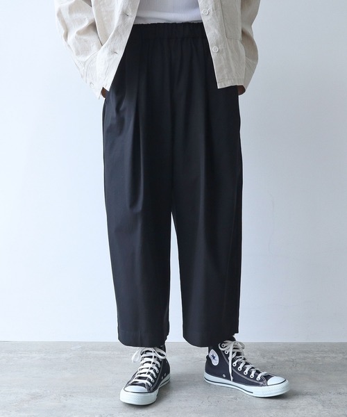 yuni 強撚コットンギャバゴムタックパンツ yuni（ユニ ）の「80/2強撚コットン ギャバゴムタックパンツ