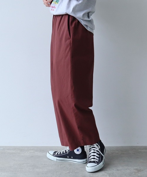 yuni（ユニ　）の「△80/2強撚コットン　ギャバゴムタックパンツ（その他パンツ・レディース・グレー/ブラック/ベージュ/キナリ/ネイビー/ブラウン/カーキ/チャコールグレー・FREE）」の21枚目の写真