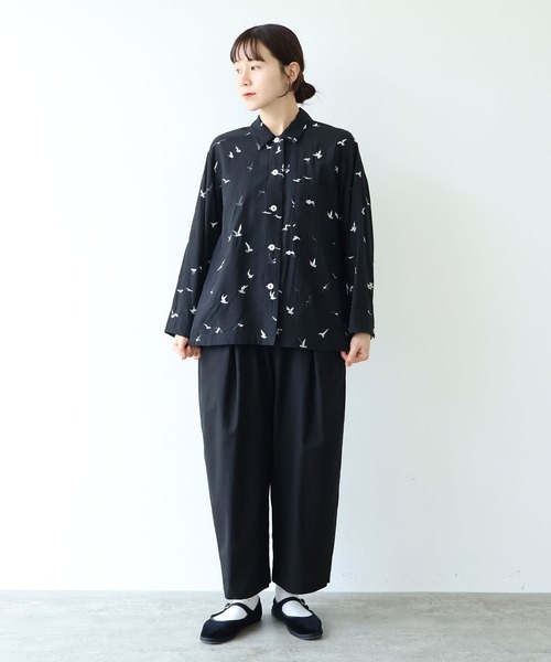 yuni(ユニ )の「△80/2強撚コットン ギャバゴムタックパンツ(その他パンツ・レディース・グレー/ブラック/ベージュ/キナリ/ネイビー/ブラウン/カーキ/チャコールグレー・FREE)」の19枚目の写真