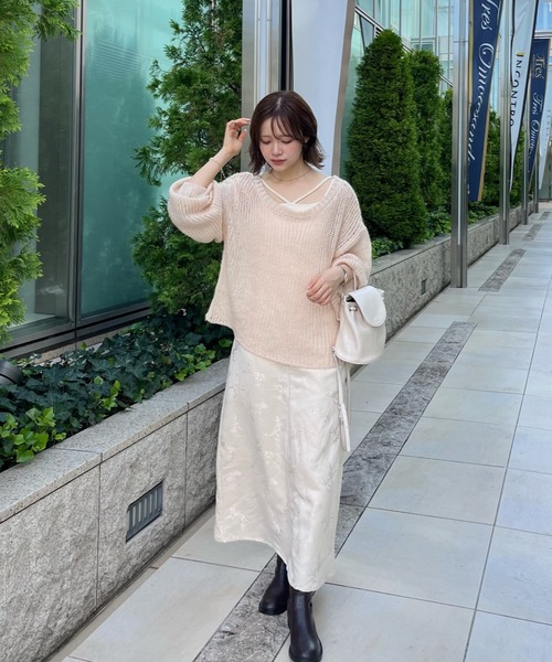 muguet（ミュゲ）の「gloss jacquard cami op（ワンピース