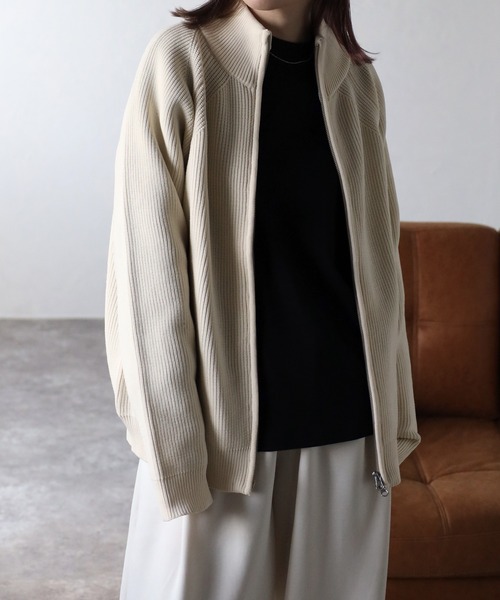 CREARE -LINO-（クレアーレリノ）の「オーバーサイズ ルーズ ドライバーズ ニット<ユニセックス>（ニット/セーター・メンズ・ブラウン/ブラック/オフホワイト/チャコールグレー・M/L）」の6枚目の写真