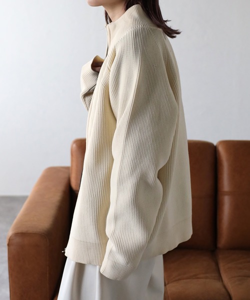 CREARE -LINO-（クレアーレリノ）の「オーバーサイズ ルーズ ドライバーズ ニット<ユニセックス>（ニット/セーター・メンズ・ブラウン/ブラック/オフホワイト/チャコールグレー・M/L）」の7枚目の写真