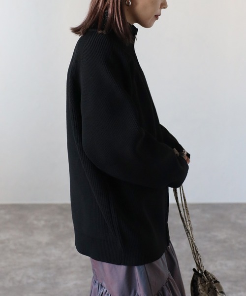 CREARE -LINO-（クレアーレリノ）の「オーバーサイズ ルーズ ドライバーズ ニット<ユニセックス>（ニット/セーター・メンズ・ブラウン/ブラック/オフホワイト/チャコールグレー・M/L）」の17枚目の写真