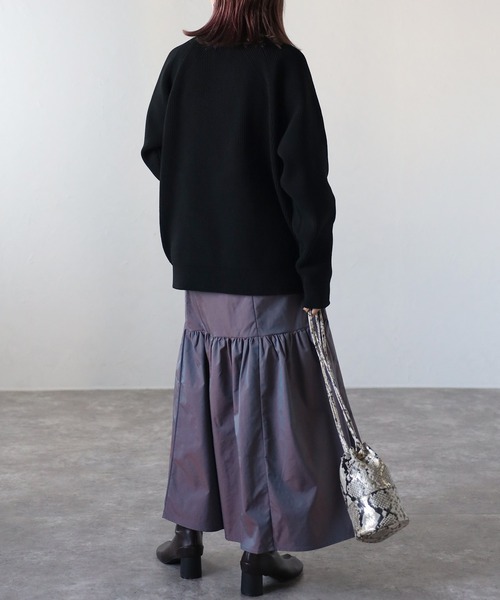 CREARE -LINO-（クレアーレリノ）の「オーバーサイズ ルーズ ドライバーズ ニット<ユニセックス>（ニット/セーター・メンズ・ブラウン/ブラック/オフホワイト/チャコールグレー・M/L）」の19枚目の写真