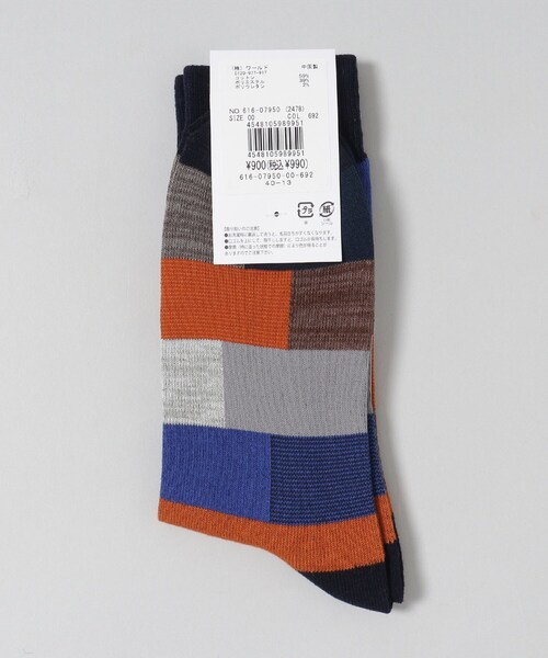 THE SHOP TK （ザ ショップ ティーケー ）の「◆パッチワークデザインソックス（ソックス/靴下・メンズ・グレー系4/ブルー系5/ベージュ系5/ブラック系5・00）」の6枚目の写真