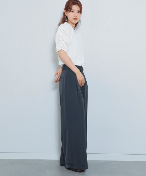 Ray BEAMS(レイビームス)の「Ray BEAMS / ギャザー パフスリーブ トップス(Tシャツ/カットソー・レディース・ブラック/サックスブルー/ホワイト・ONE SIZE)」の21枚目の写真