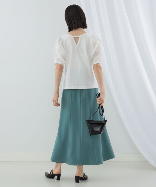 Ray BEAMS(レイビームス)の「Ray BEAMS / ギャザー パフスリーブ トップス(Tシャツ/カットソー・レディース・ブラック/サックスブルー/ホワイト・ONE SIZE)」の16枚目の写真