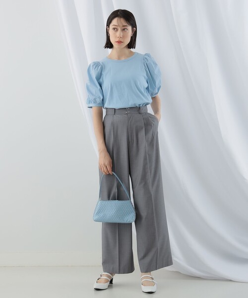 Ray BEAMS(レイビームス)の「Ray BEAMS / ギャザー パフスリーブ トップス(Tシャツ/カットソー・レディース・ブラック/サックスブルー/ホワイト・ONE SIZE)」の14枚目の写真