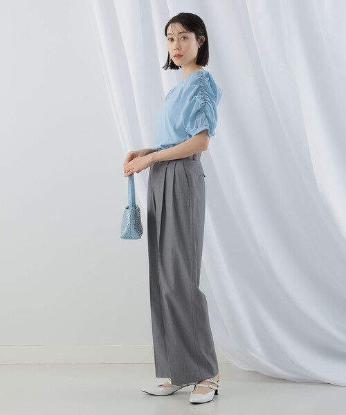 Ray BEAMS(レイビームス)の「Ray BEAMS / ギャザー パフスリーブ トップス(Tシャツ/カットソー・レディース・ブラック/サックスブルー/ホワイト・ONE SIZE)」の12枚目の写真