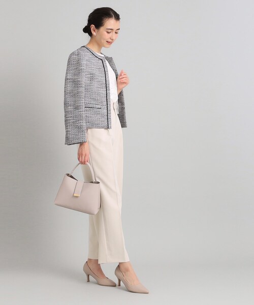 OPAQUE.CLIP（オペークドットクリップ）の「◆≪通勤・セレモニー/セットアップ対応≫ ワイドパンツ/ダブルクロス【洗濯機洗い可】（その他パンツ・レディース・ネイビー/ライトベージュ/ブラック・38/34/36/42/40）」の9枚目の写真