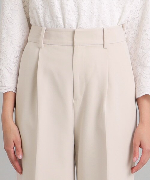 OPAQUE.CLIP（オペークドットクリップ）の「◆≪通勤・セレモニー/セットアップ対応≫ ワイドパンツ/ダブルクロス【洗濯機洗い可】（その他パンツ・レディース・ネイビー/ライトベージュ/ブラック・38/34/36/42/40）」の17枚目の写真