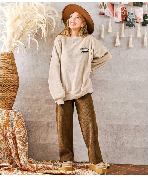 anap mimpi（アナップミンピ）の「ケーブル ニットソー 裏起毛 あったか ストレートパンツ（その他パンツ・レディース・ベージュ/ブラウン/ピンク・FREE）」の8枚目の写真