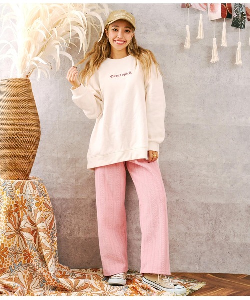 anap mimpi（アナップミンピ）の「ケーブル ニットソー 裏起毛 あったか ストレートパンツ（その他パンツ・レディース・ベージュ/ブラウン/ピンク・FREE）」の17枚目の写真