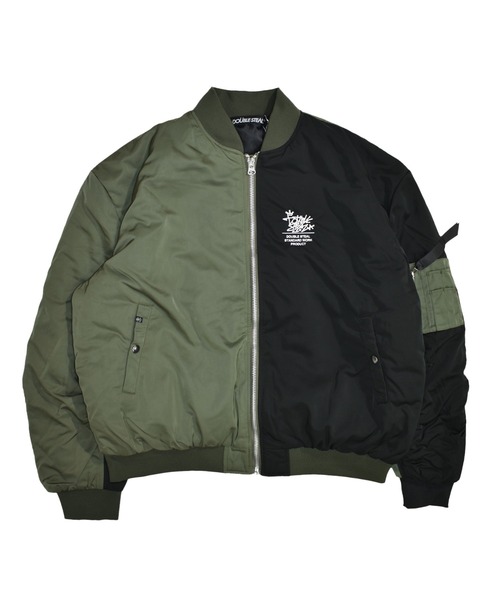 DOUBLE STEAL（ダブルスティール）の「タギング刺繍 MA-1（MA-1・メンズ・ブラック×カーキ/ブラック・LARGE/MEDIUM）」の2枚目の写真